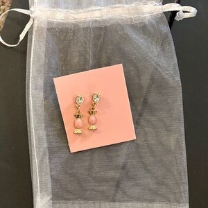Chic Gold and Pink Candy Drop Earrings